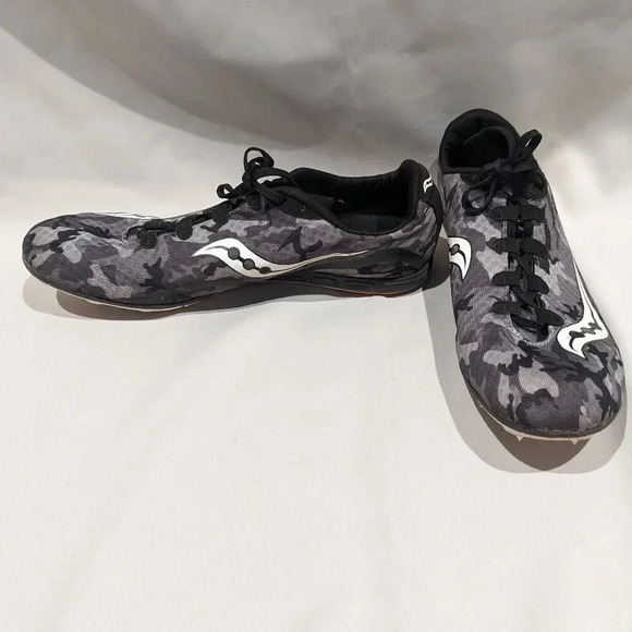 Saucony Men's Vendetta Spike Racing Shoes Size 12.5 Gray White Running Athletic - Picture 6 of 10